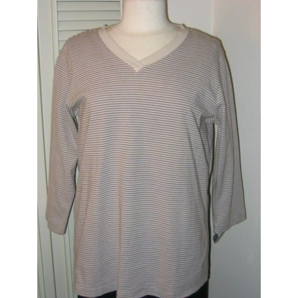 NEW MOSSIMO, STRETCH MID-LENGTH SLEEVES STRIPED SHIRT PULLOVER SIZE X (SEE TAGS)